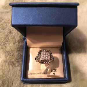 Sterling Silver Chunky Crystal Ring